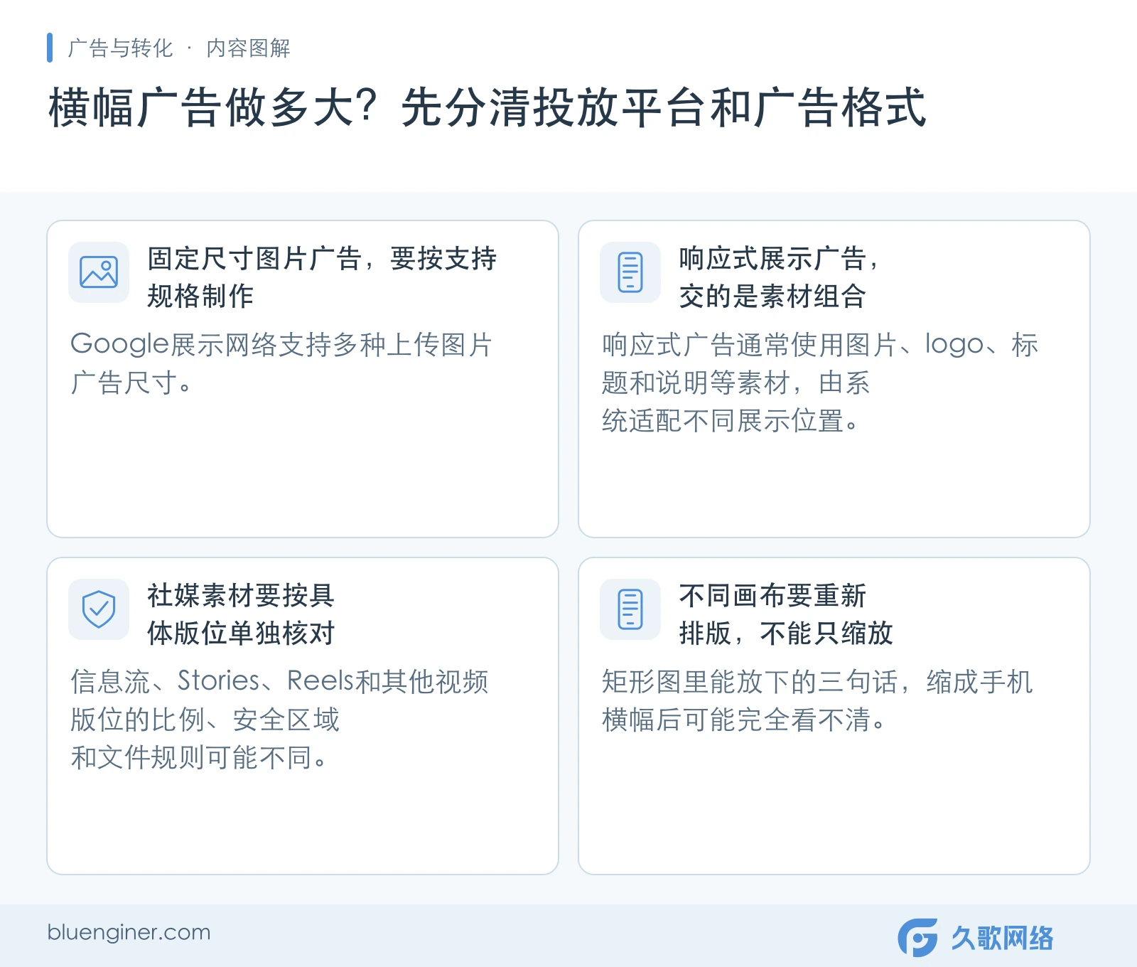 横幅广告做多大？先分清投放平台和广告格式，正文内容要点图