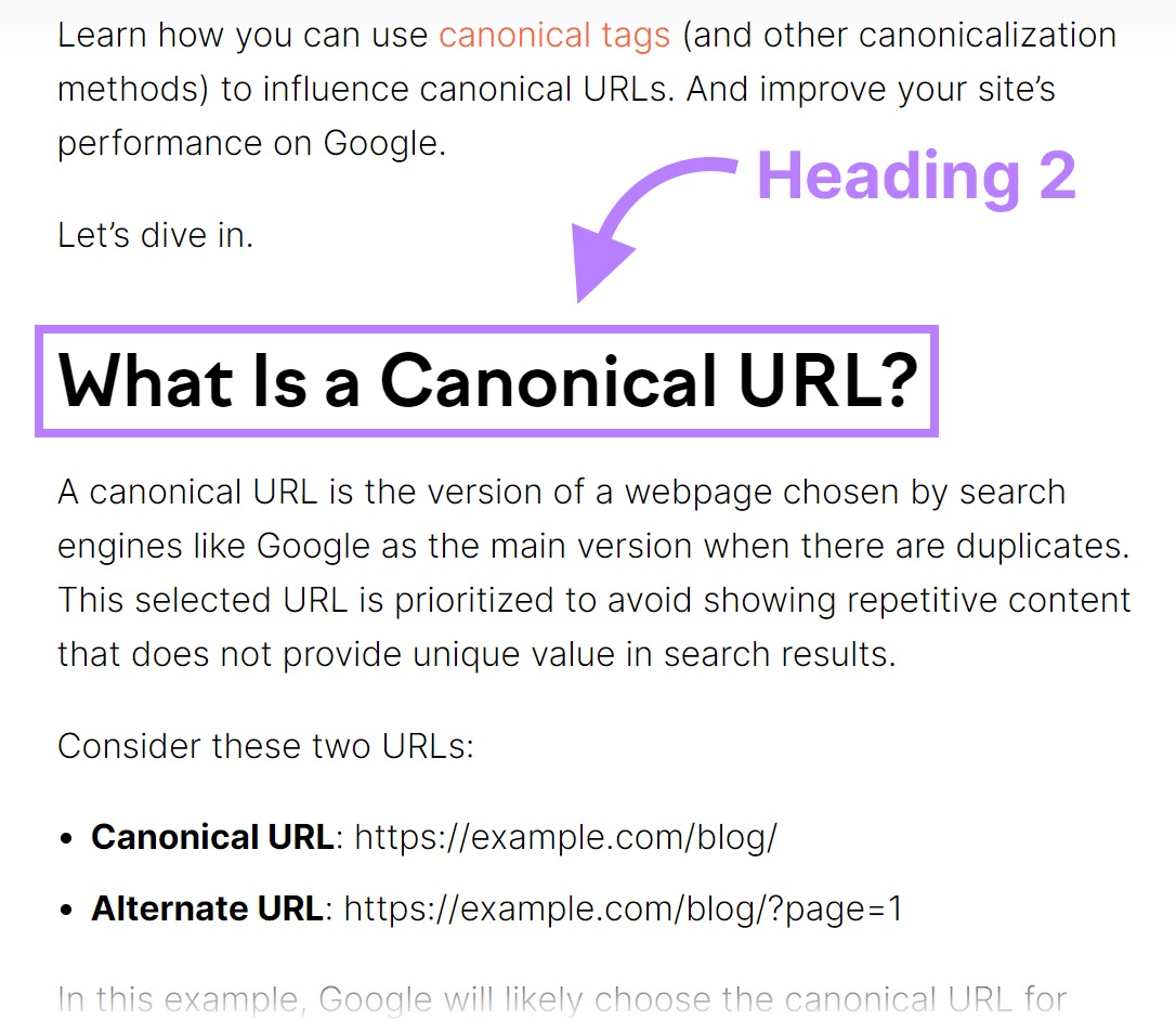 标题2tag as shown to users when visiting a Semrush article.