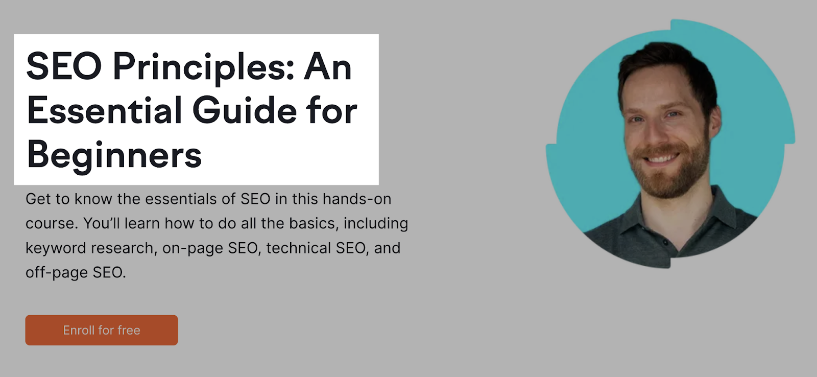 Semrush学院课程's H1 tag that reads: 