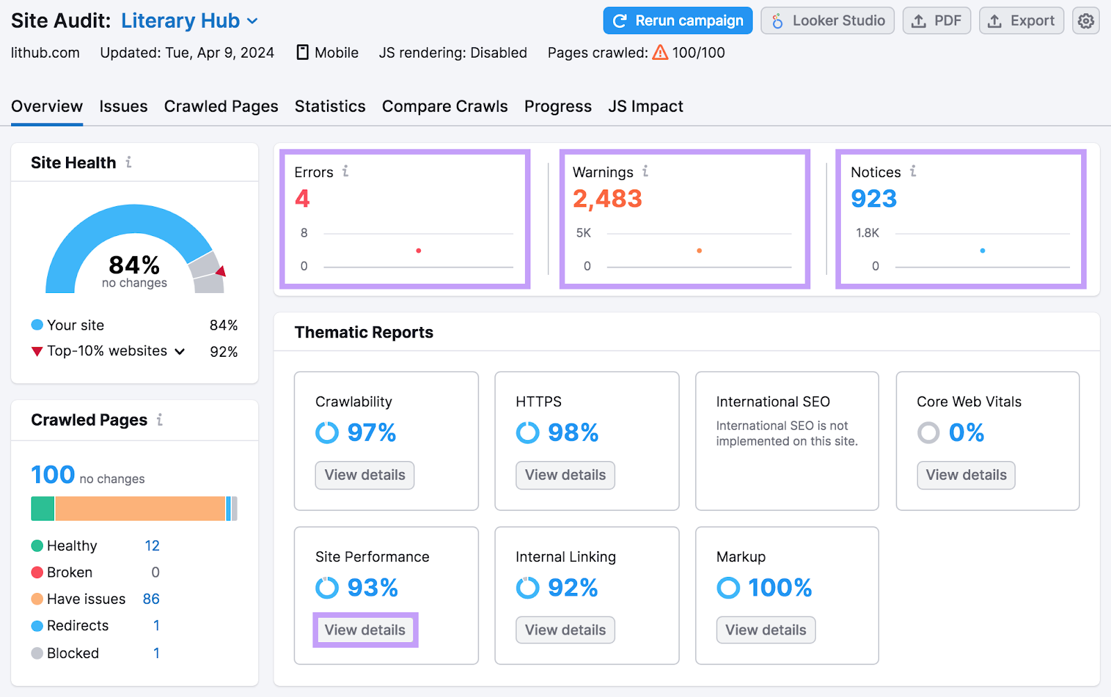 现场审核's overview dashboard, with