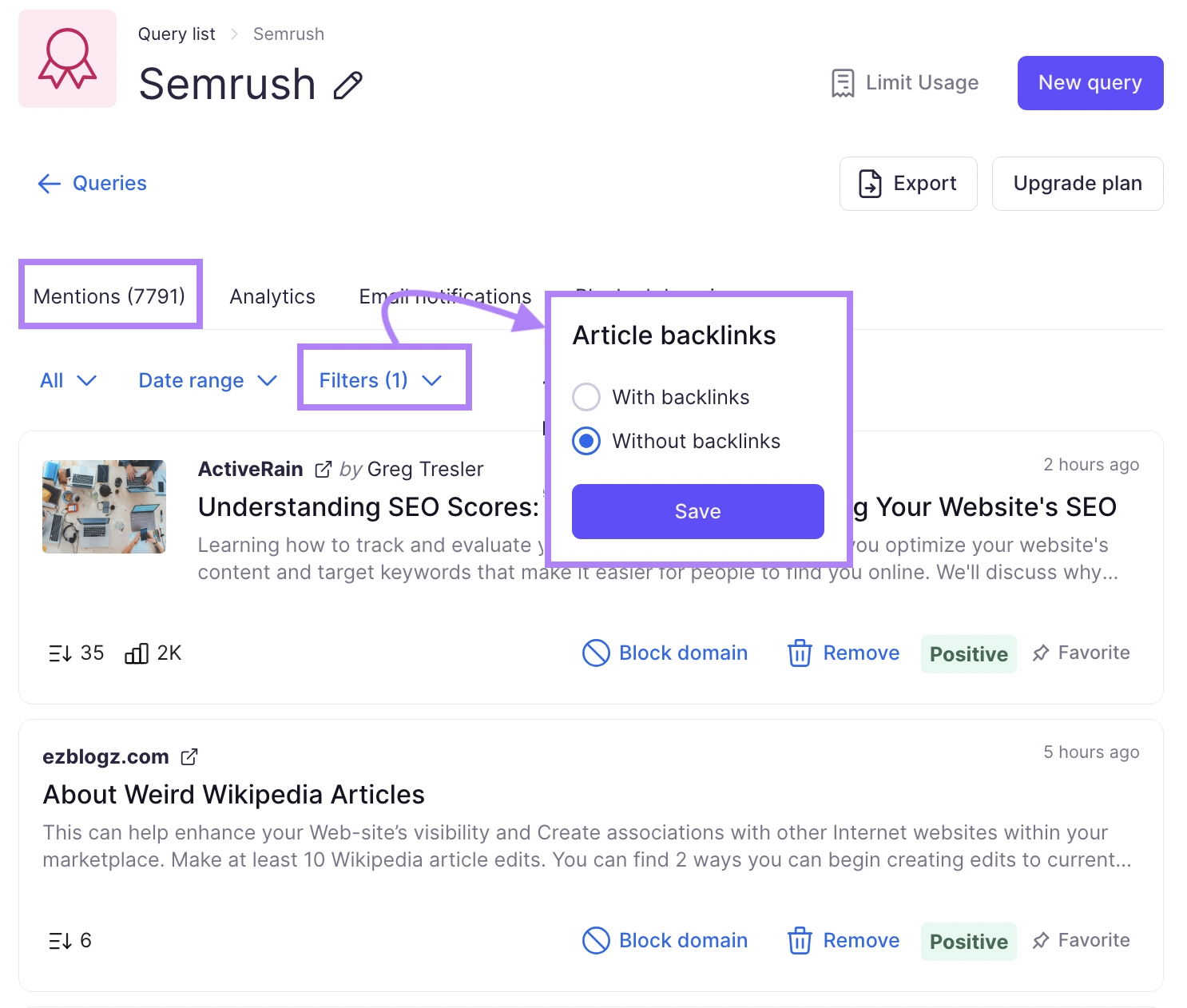 with 品牌监控 app you can easily find your unlinked mentions