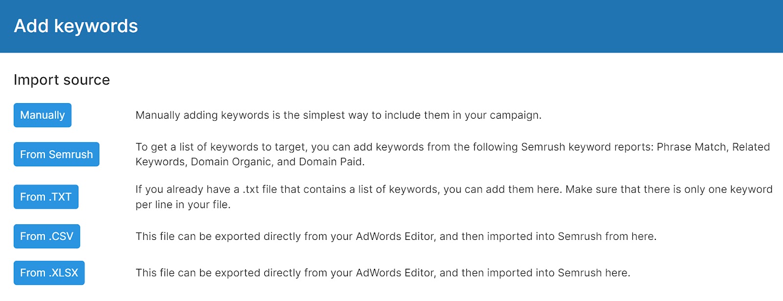 Add keywords to PPC关键字工具