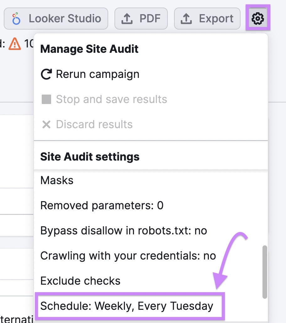 Schedule site audits in “现场审核 settings”window