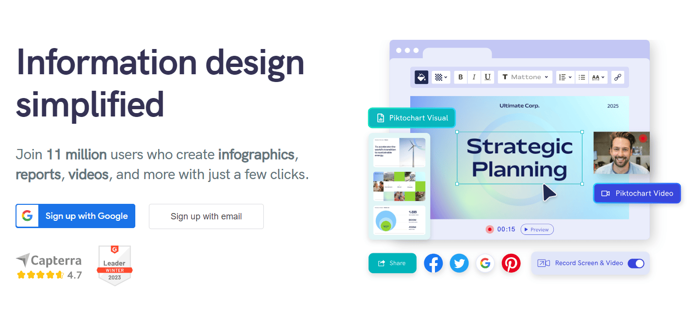 皮克托查特's landing page