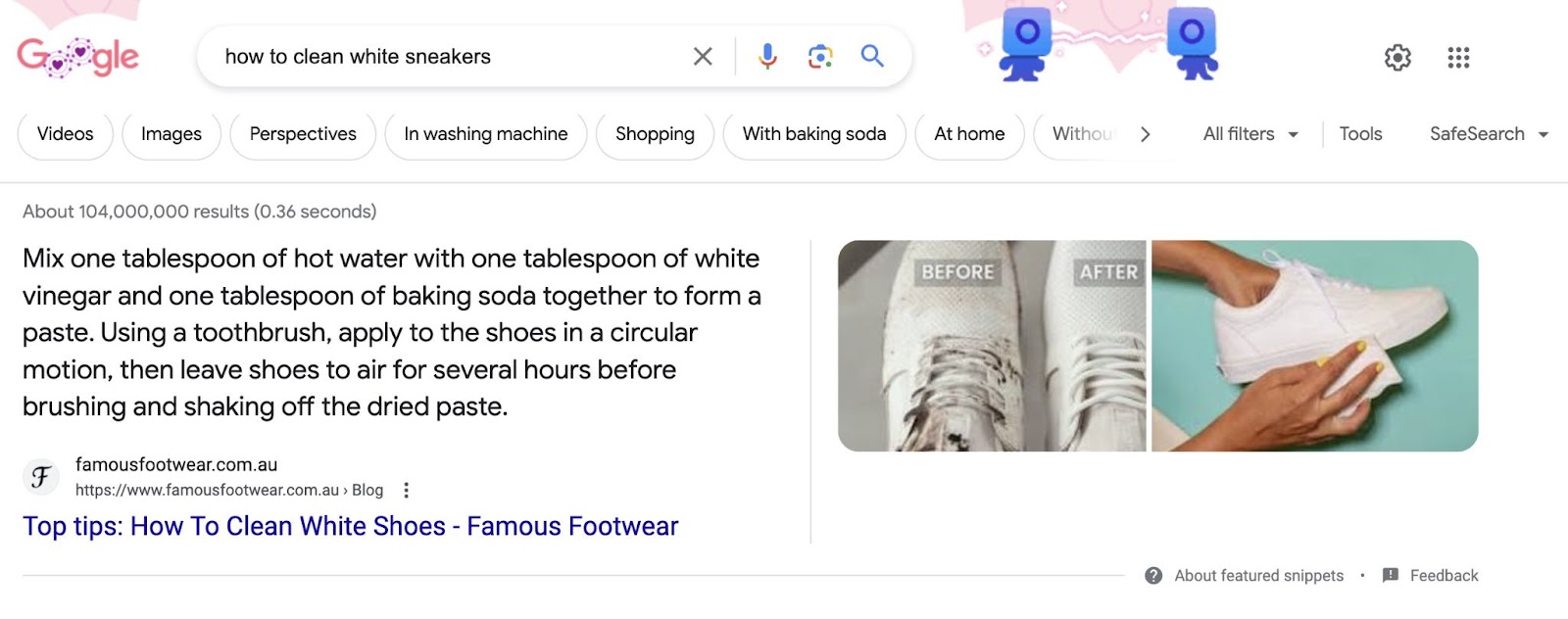A 精选片段 on Google SERP for 