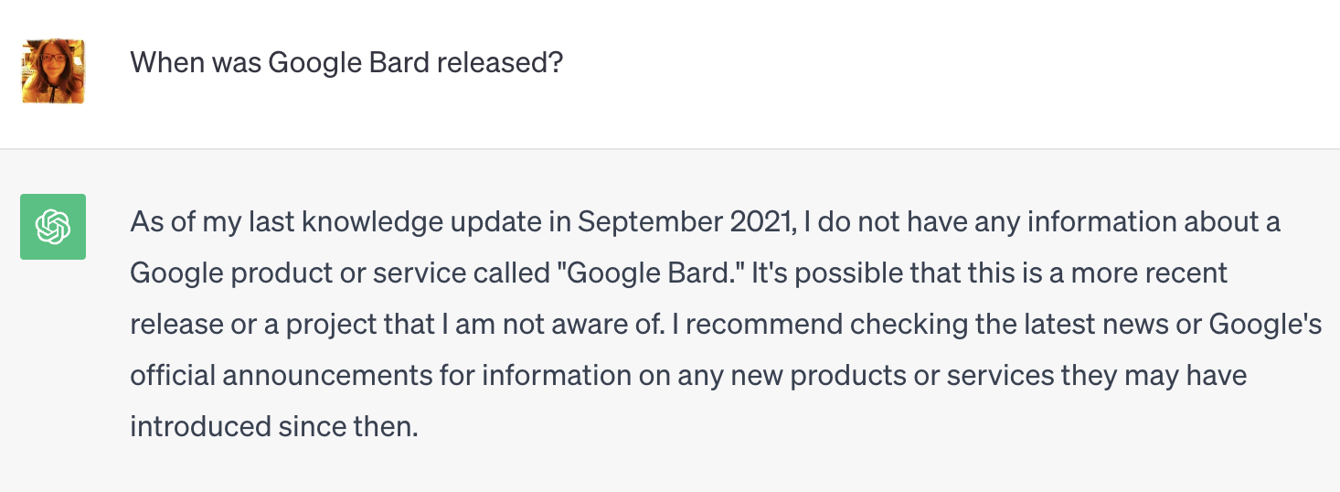 ChatGPT's response to