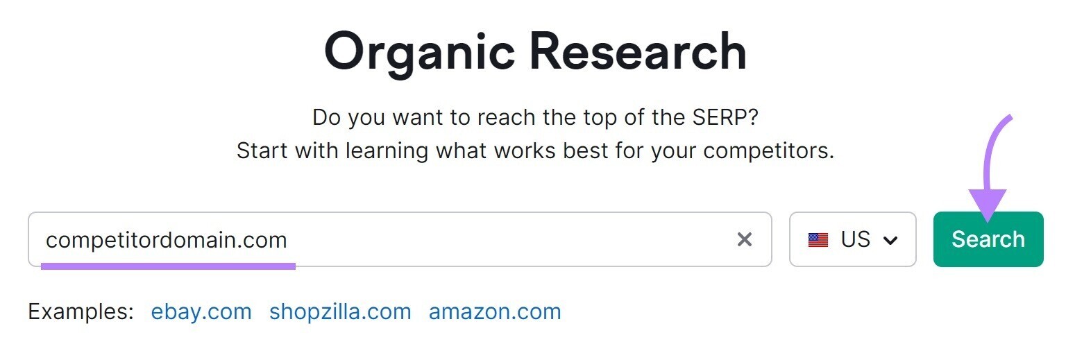 search for competitor’s domain in 塞姆鲁什氏有机研究 tool