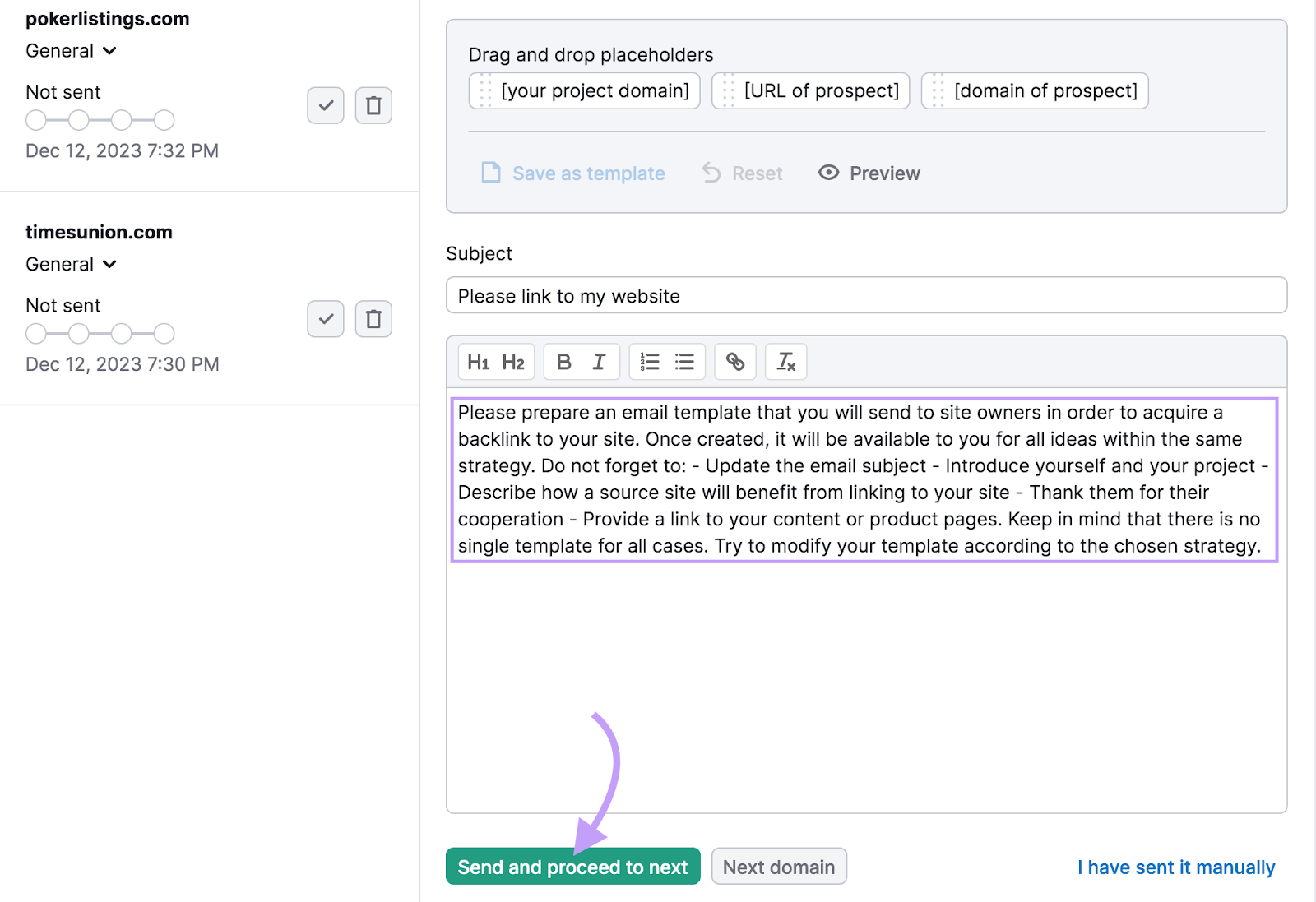 An email builder in 连接大厦 tool