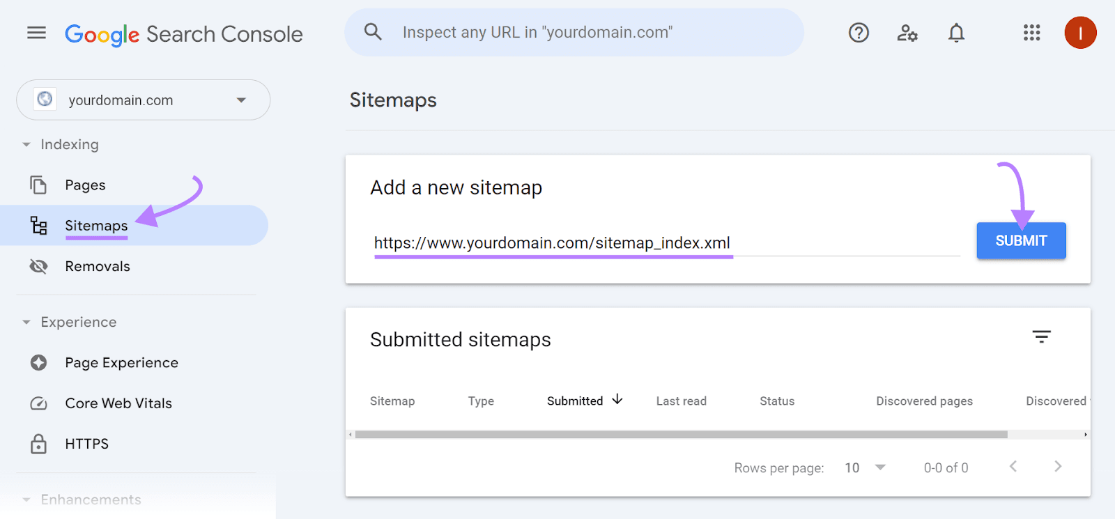 submit sitemap to Google via 谷歌搜索控制台