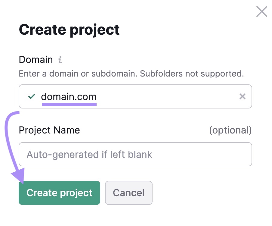 enter domain and project name to 链接构建工具