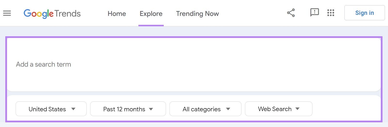 Trends 探索 tool