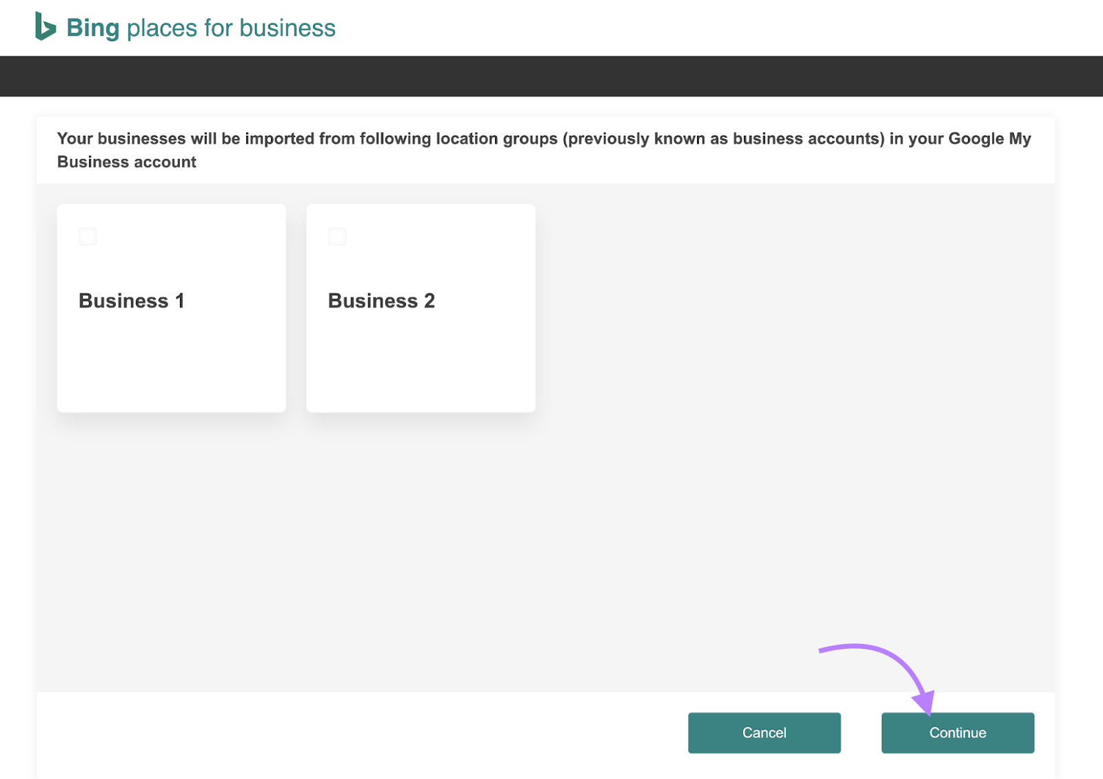import your business to 必应商业场所