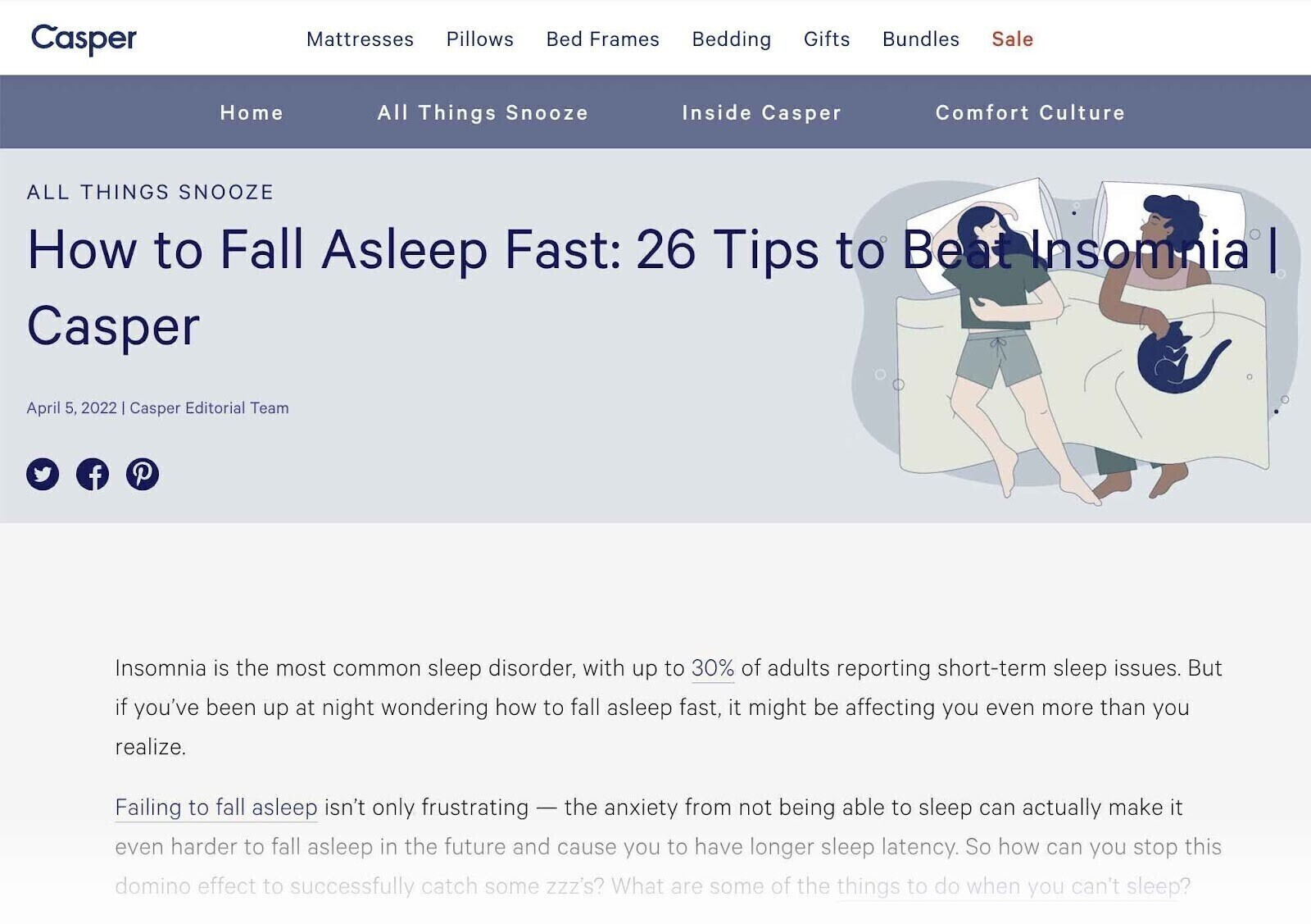a blog post about 如何 to fall asleep fast by mattress br和 Casper