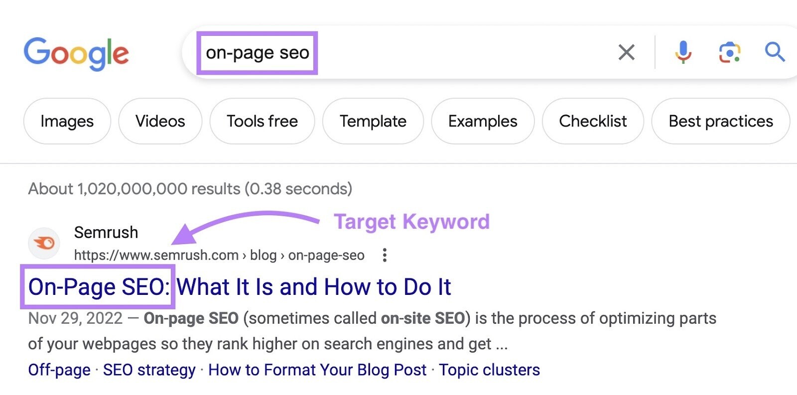 Google search results for