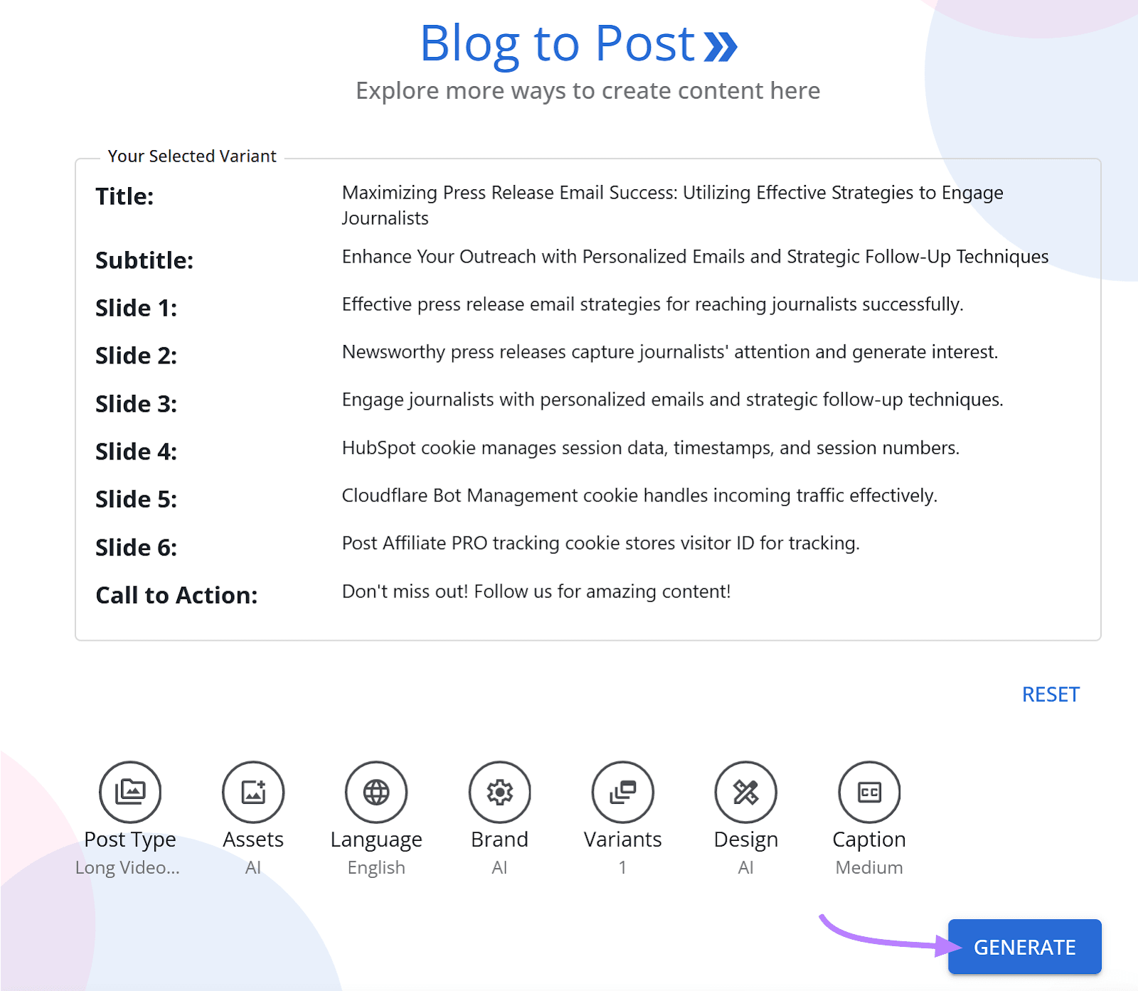 a post example, generated from a blog in AI社交内容生成器