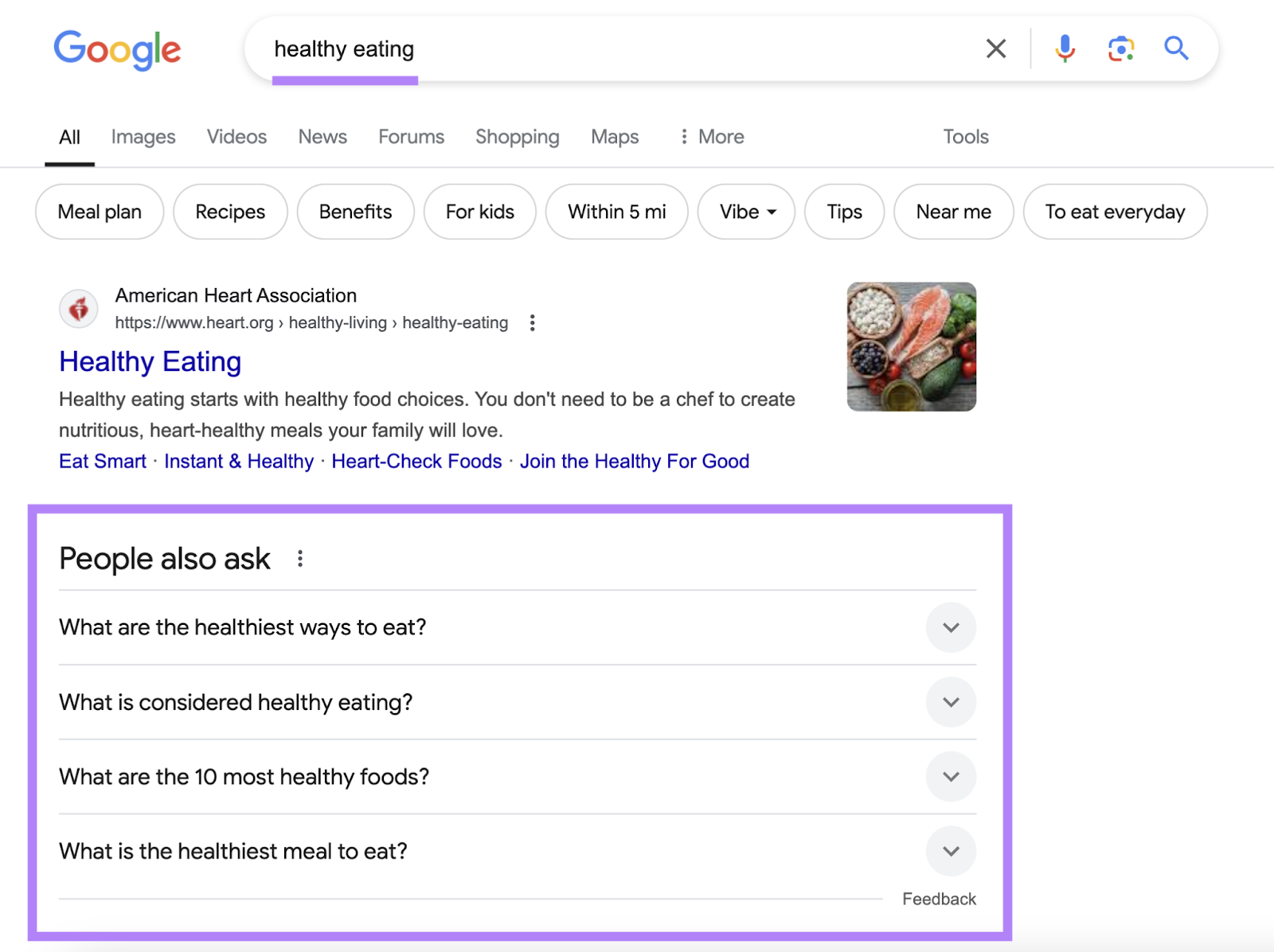 People Also Ask box for the query 