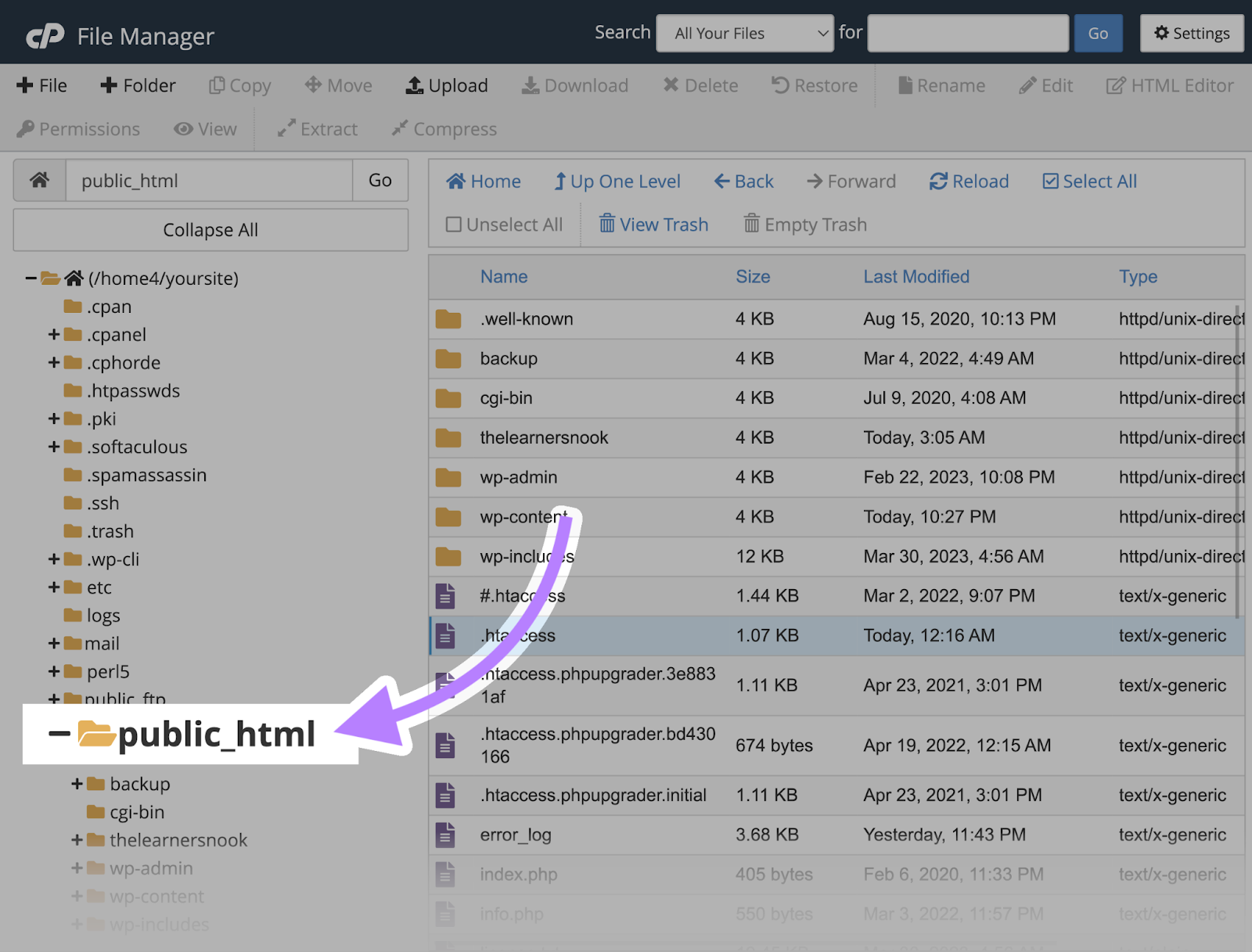 “public_html”folder