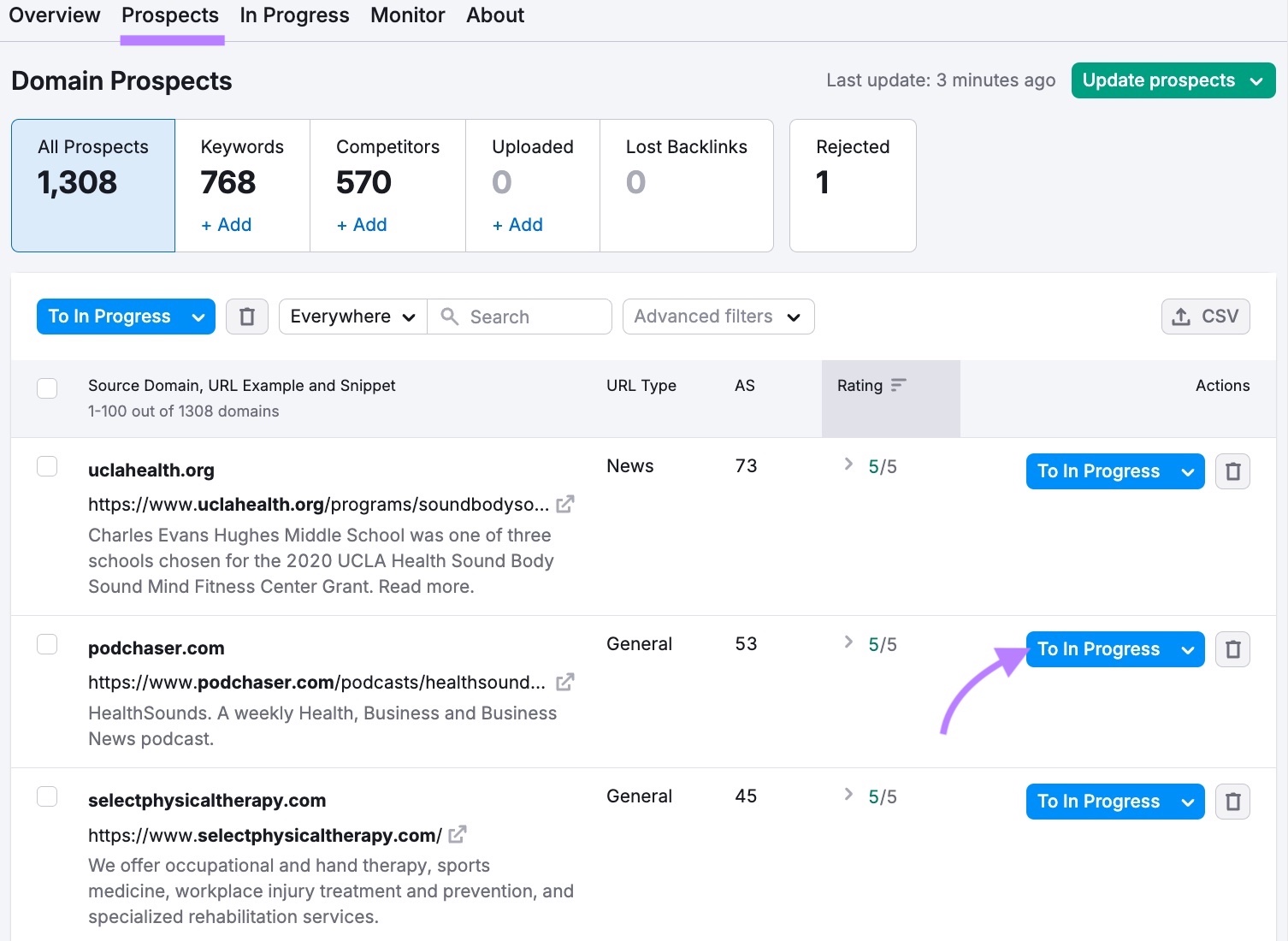 前景 tab on the Link Building tool with 