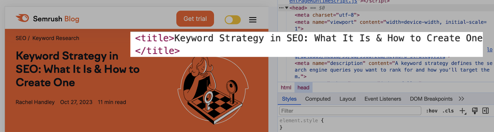 Title tag errors shown in the 