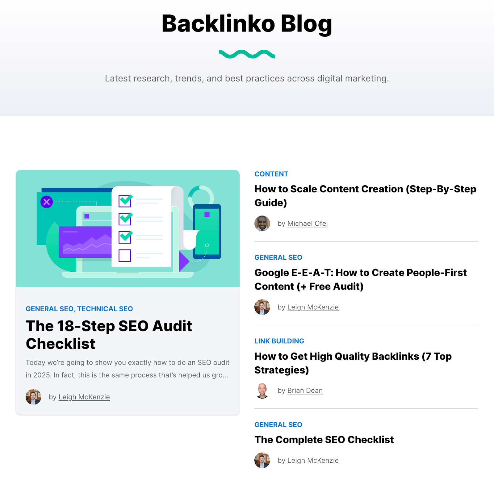 该逆光,逆光 seo blog homepage includes an SEO audit checklist and content around scaling content creation, E-E-A-T，而backlinks.