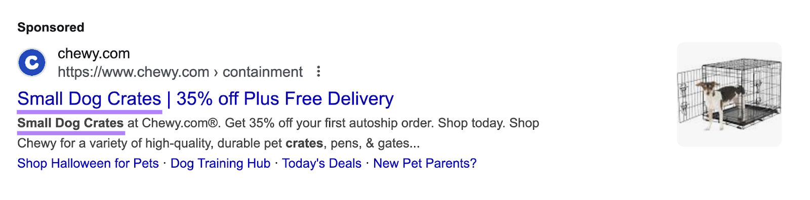 sponsored ad for search says
