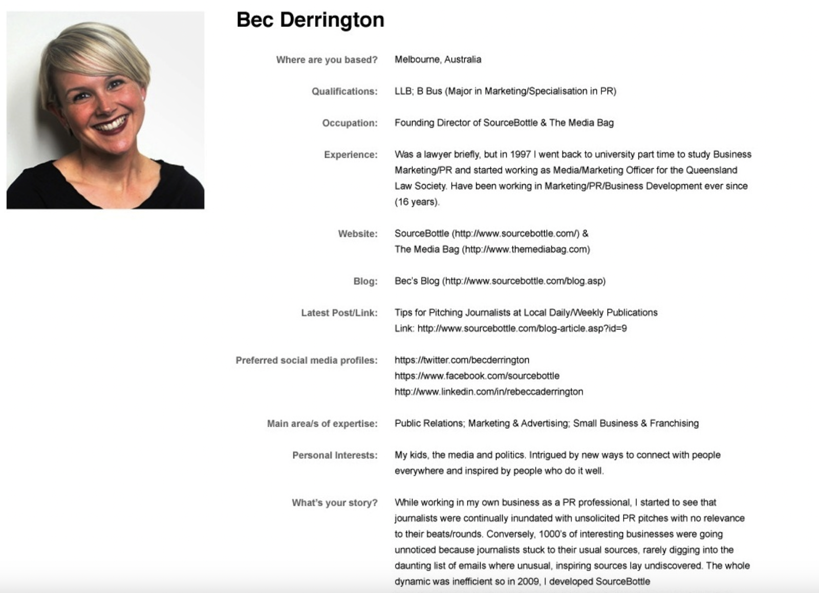 A professional profile from [医]来源 with a portrait on the left and detailed textual information on the right.
