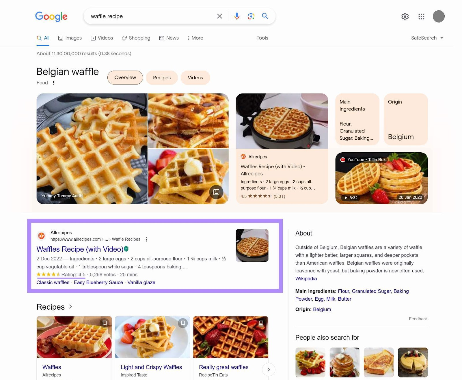 Review structured data for the query 