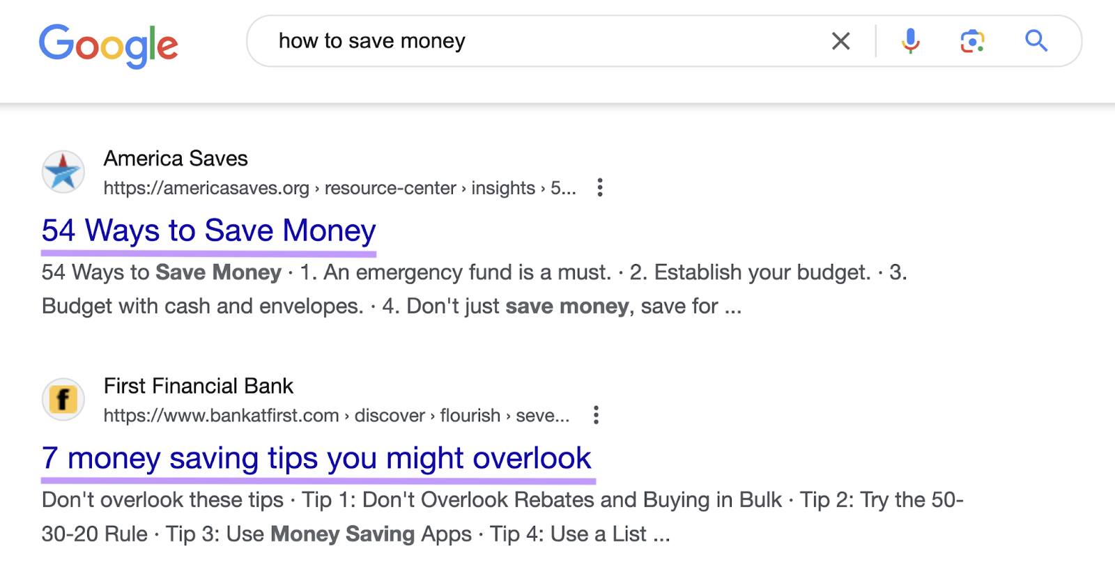 标题标签s highlighted in the SERP say 