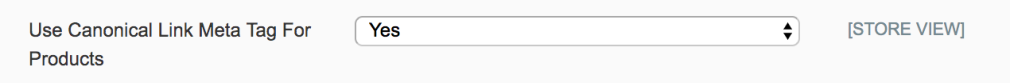 set the “使用方法Canonical Link Meta Tag For Products”field to “Yes”