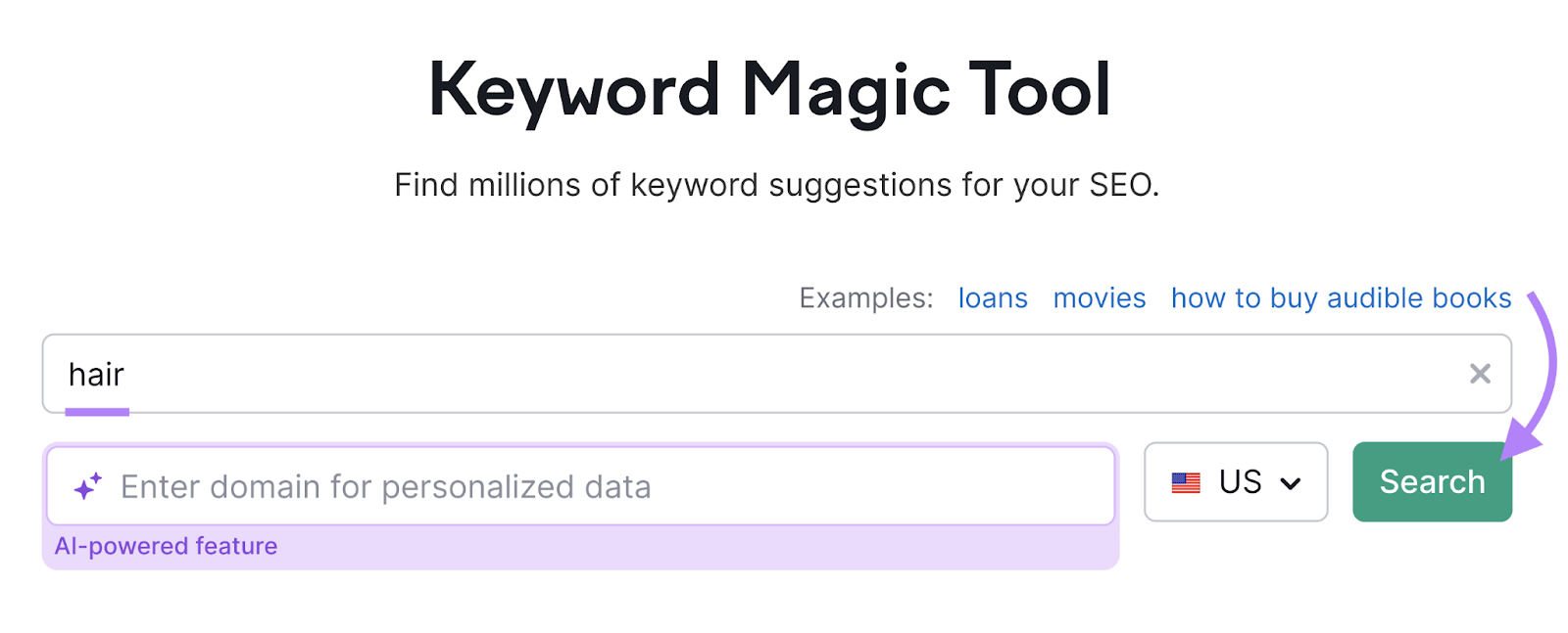 keyword magic tool start with