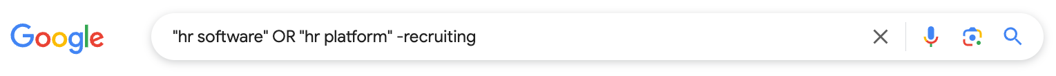 Google search that uses a variety of 搜索运算符.