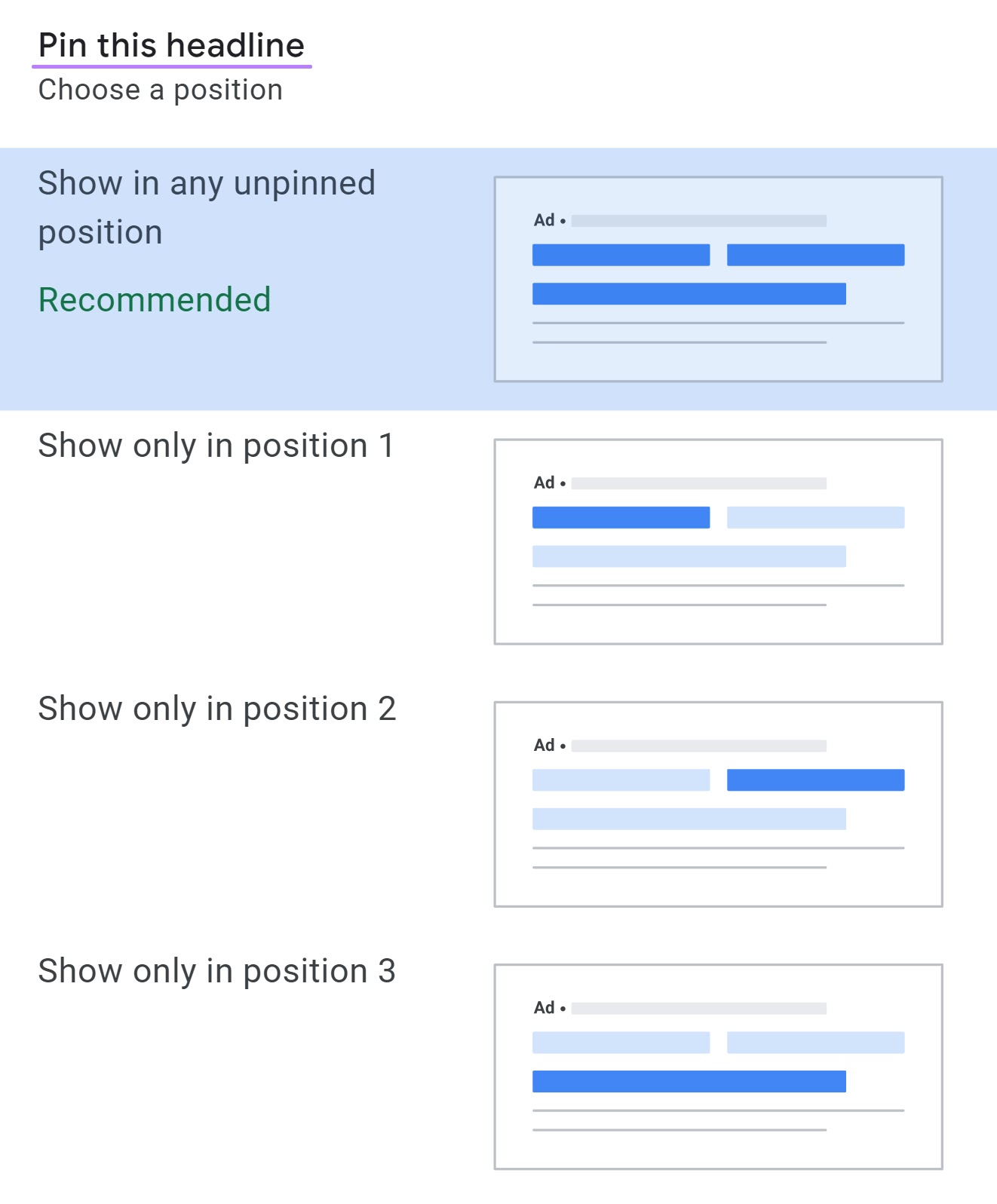 Choose the position under the 