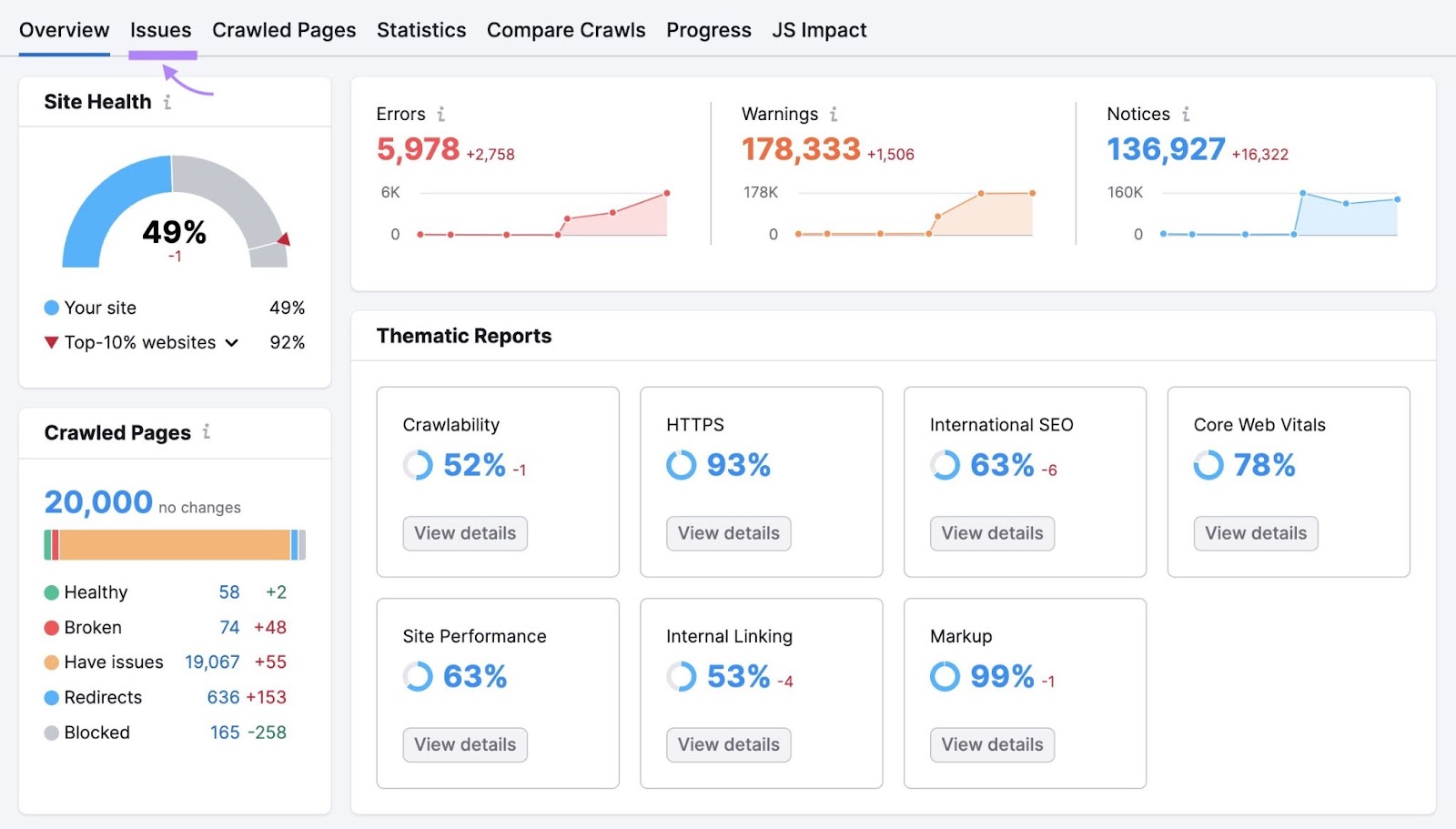 现场审核 overview report with the 