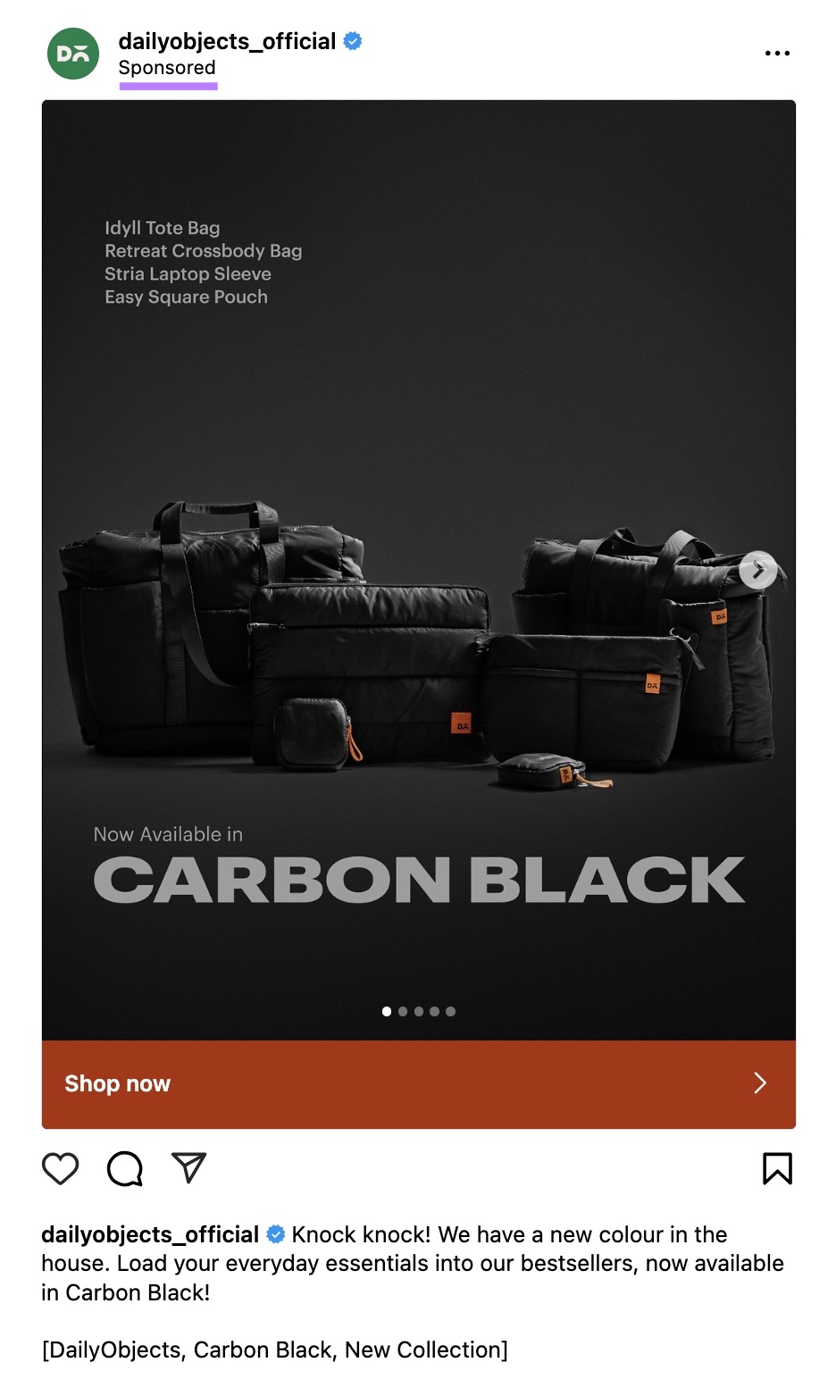 A retargeting ad by DailyObjects on Instagram with the 