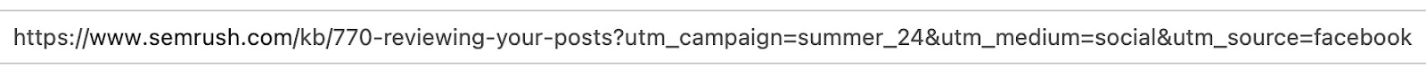 a URL with a UTM code added at the end from Semrush's 社交海报