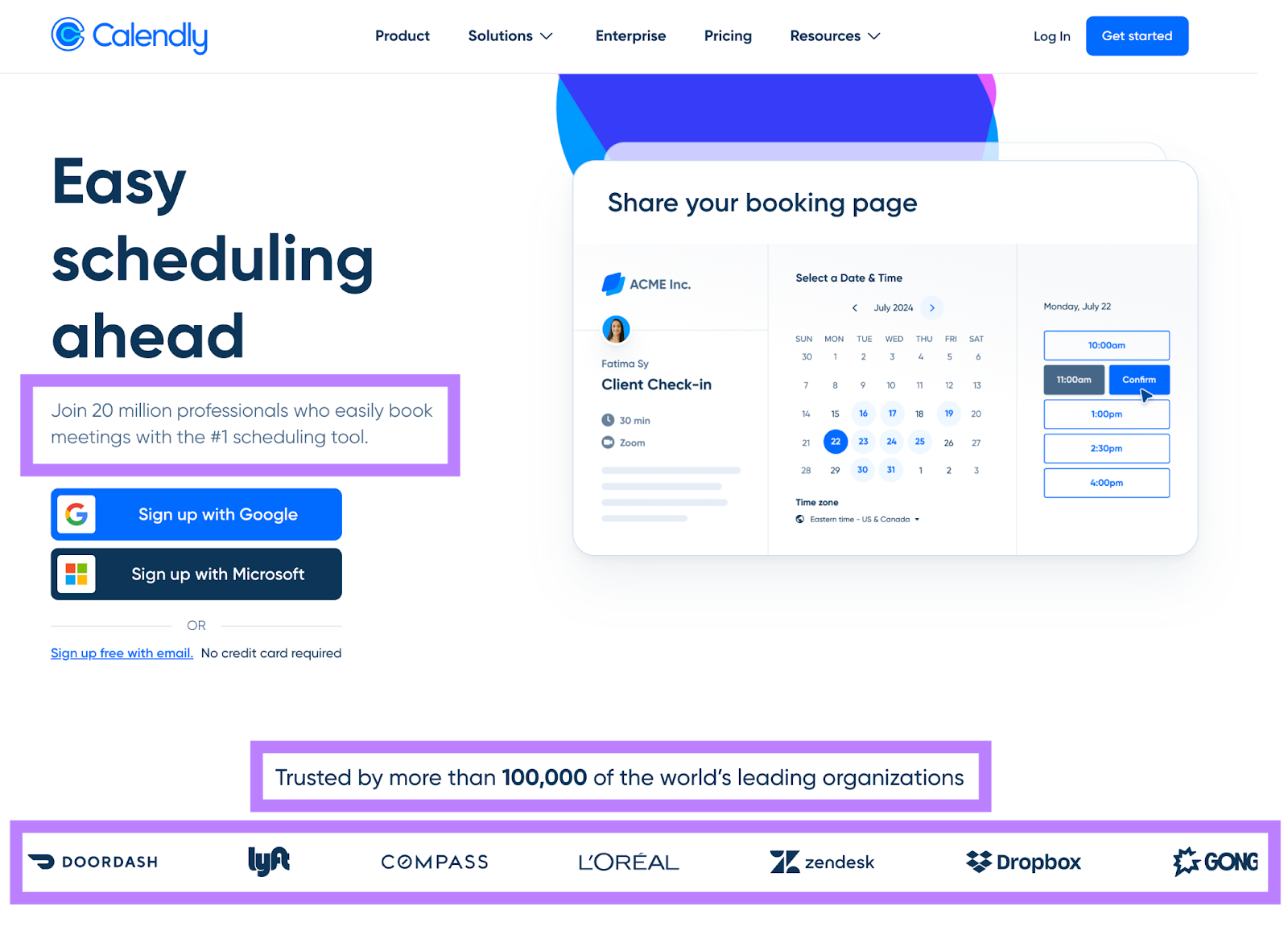 social proof for this landing page says