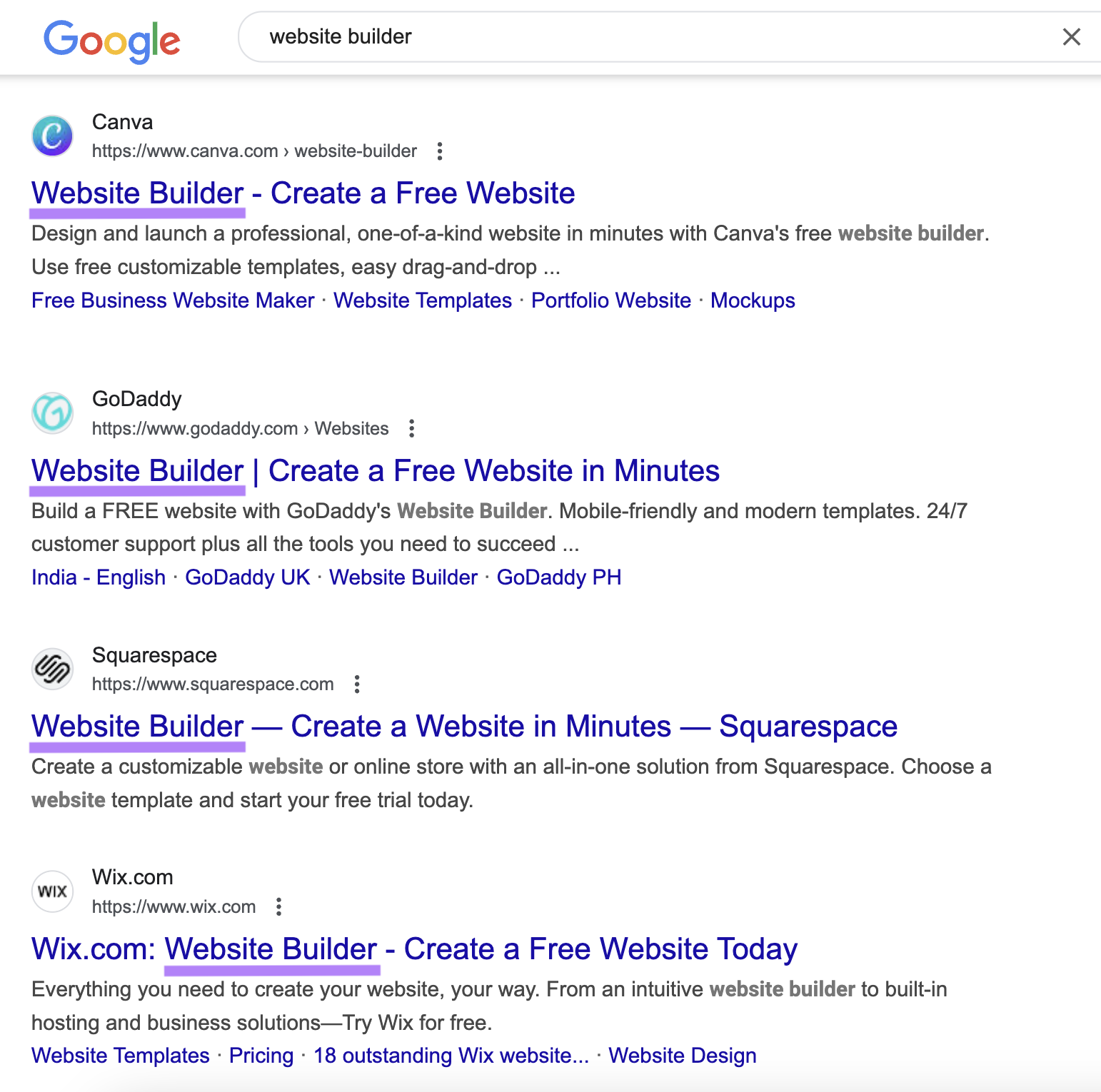 主关键字 appears in organic SERP listings when searching that keyword.