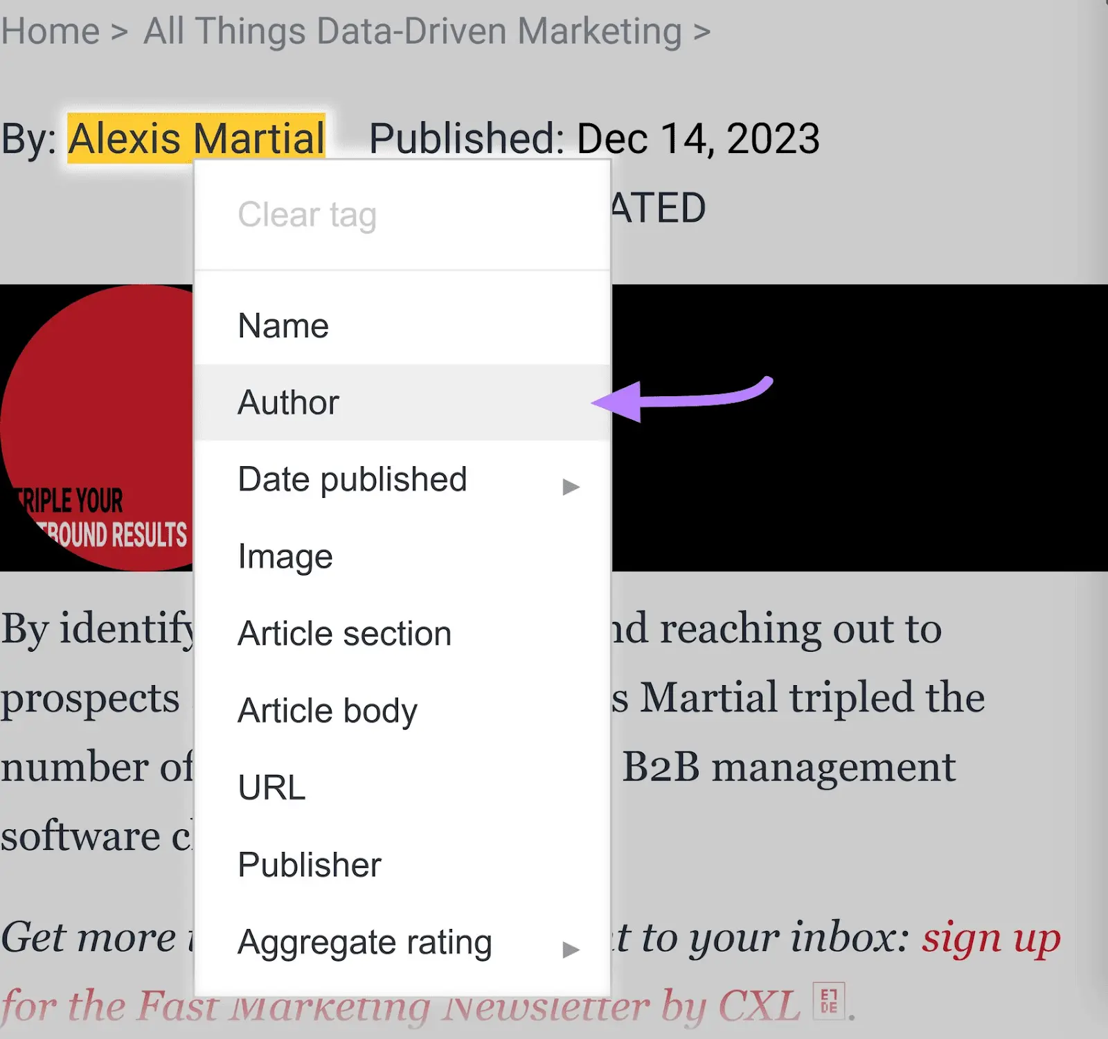 Markup helper for labeling the 