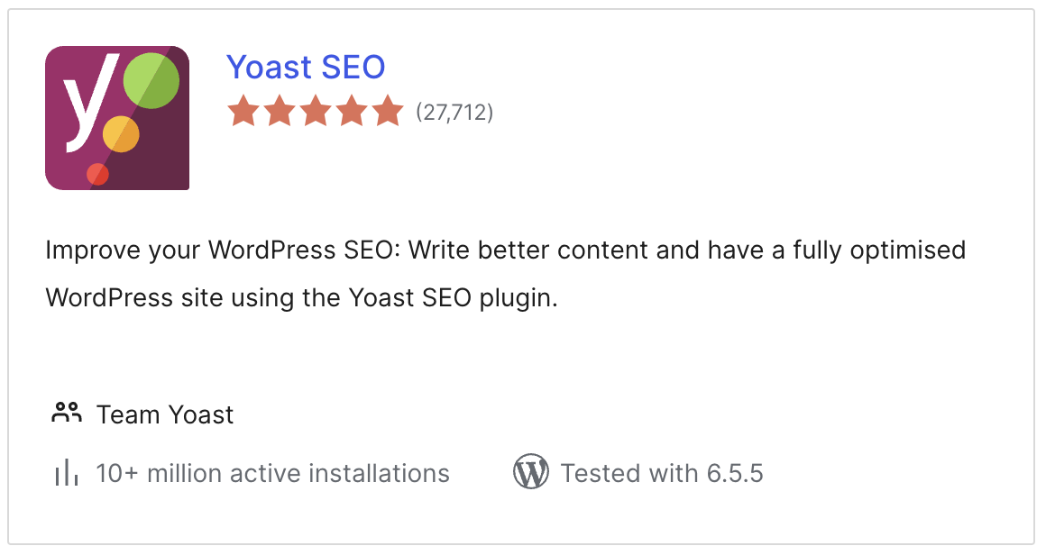 Yoast搜索引擎优化 plugin overview