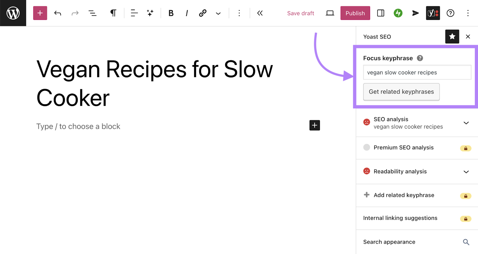 focus keyphrase highlighted in 尤斯特搜索引擎优化 in WordPress