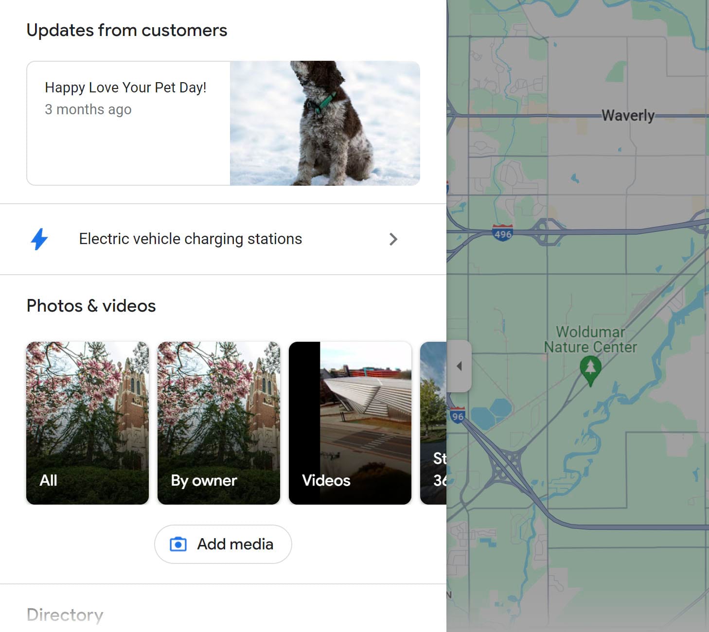 Michigan State University Business listing updates and photos section.