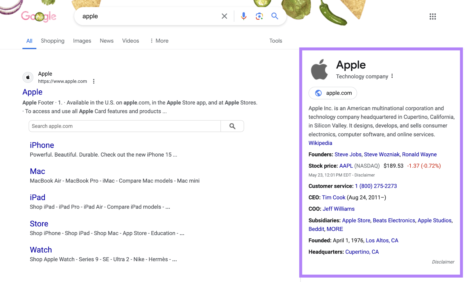 google 知识小组 for apple, the company