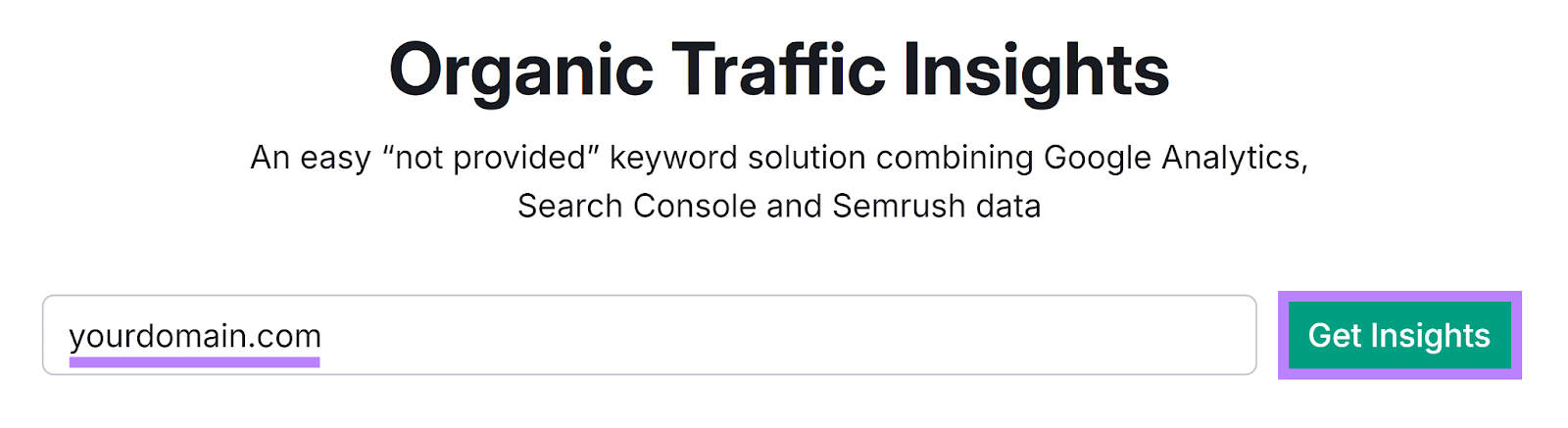 Semrush 有机交通洞见 tool start