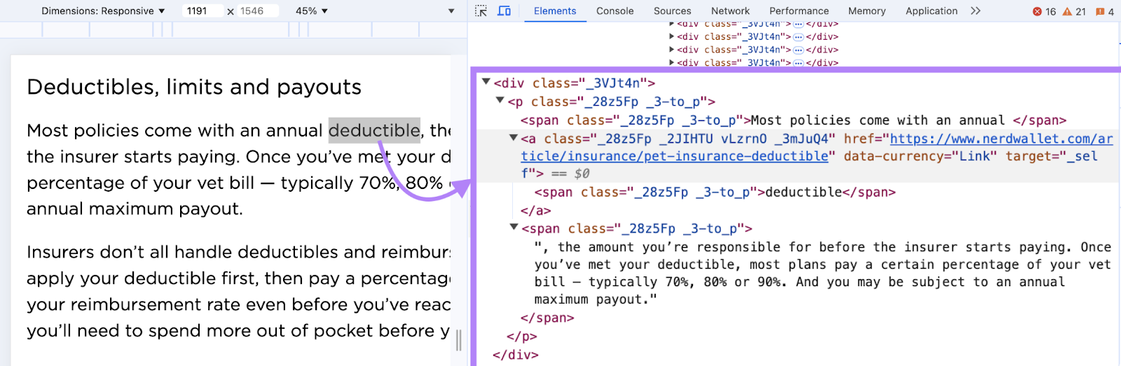 HTML code for the link does 不是 include a rel attribute