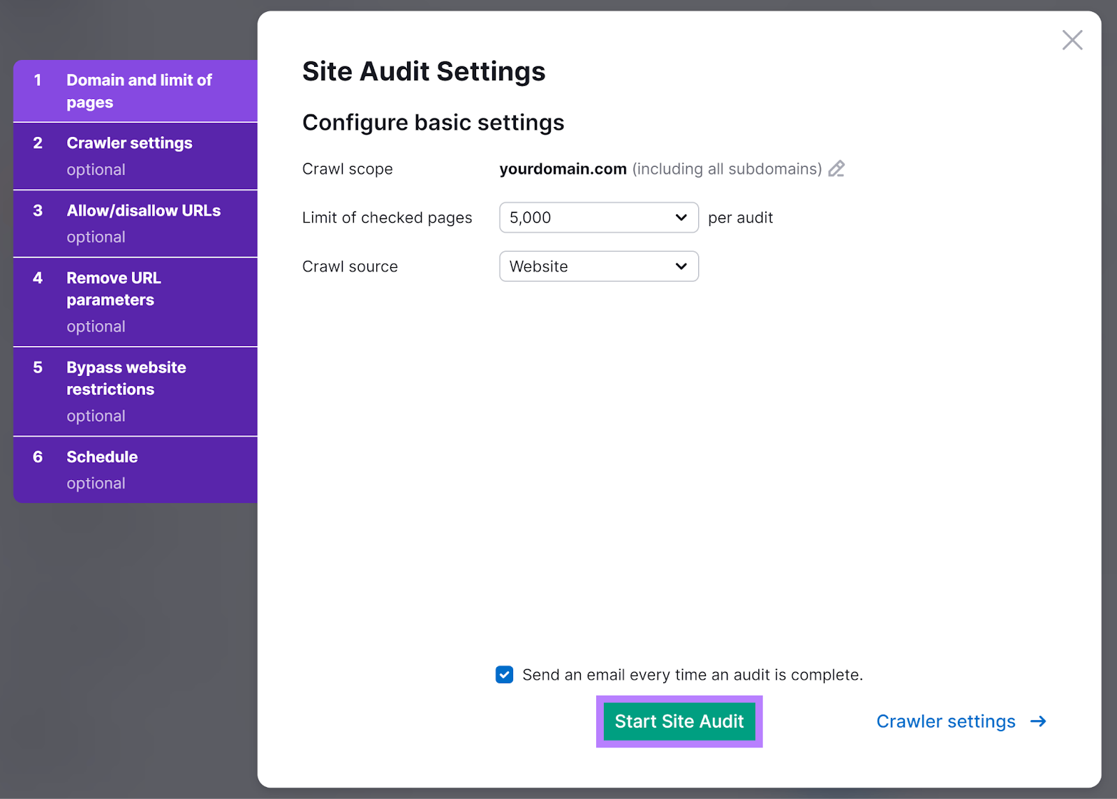 现场审核 settings popup with 'Start 现场审核' button highlighted