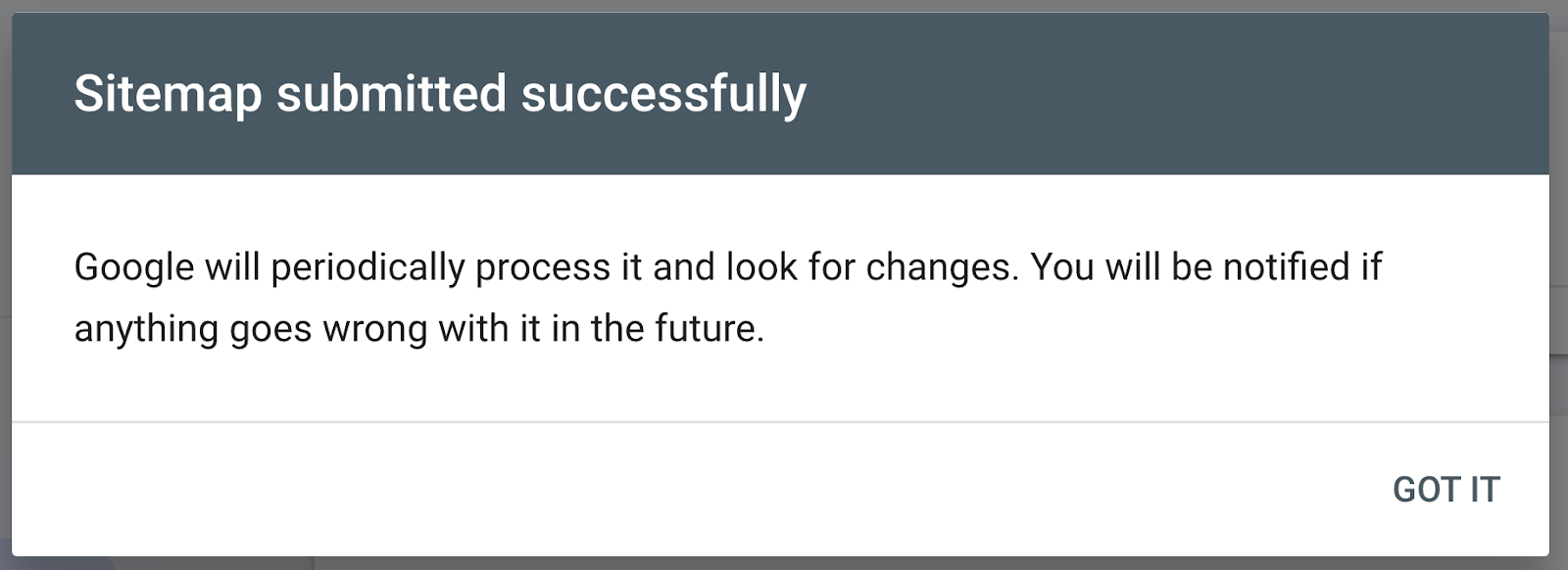 网站地图 submitted successfully message