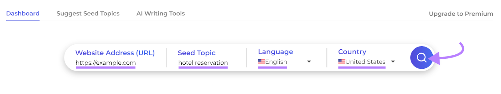 塞姆鲁什 SERP间隙分析仪 start page