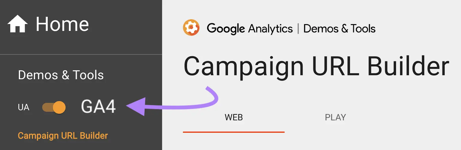 Google’s 活动URL生成器 with the toggle set to 