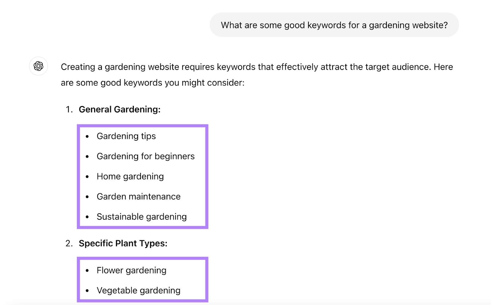 关键字 ideas include gardening tips, gardening for beginners, sustainable gardening, and more