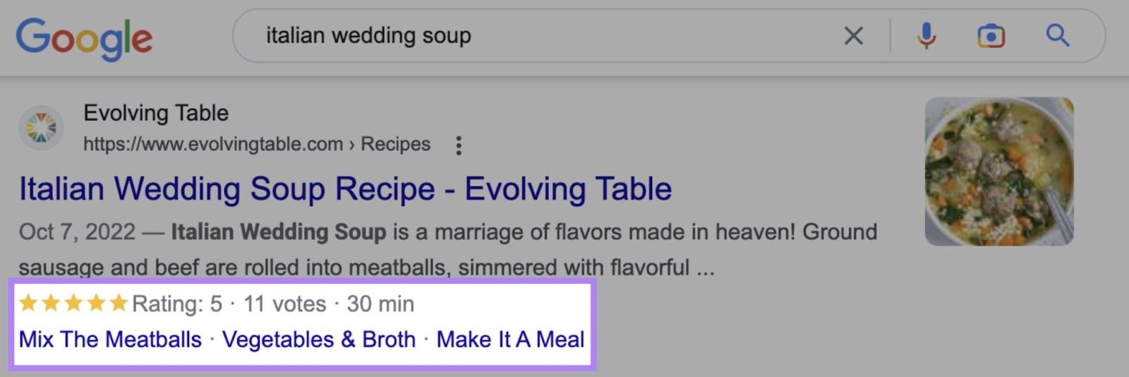 Google search result for 